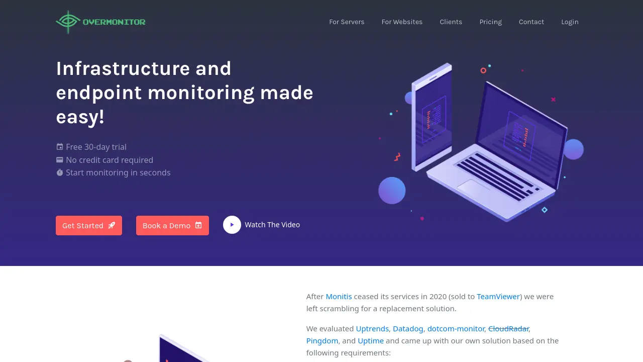 Ovr Monitor Overmonitor - Infrastructure and endpoint monitoring made easy!