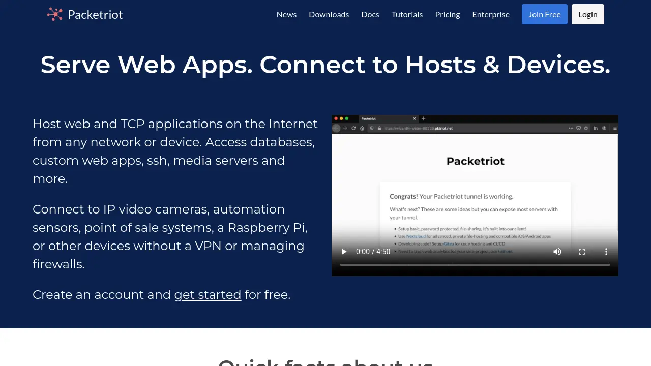 Packetriot - Serve Web and TCP Apps Anywhere Securely