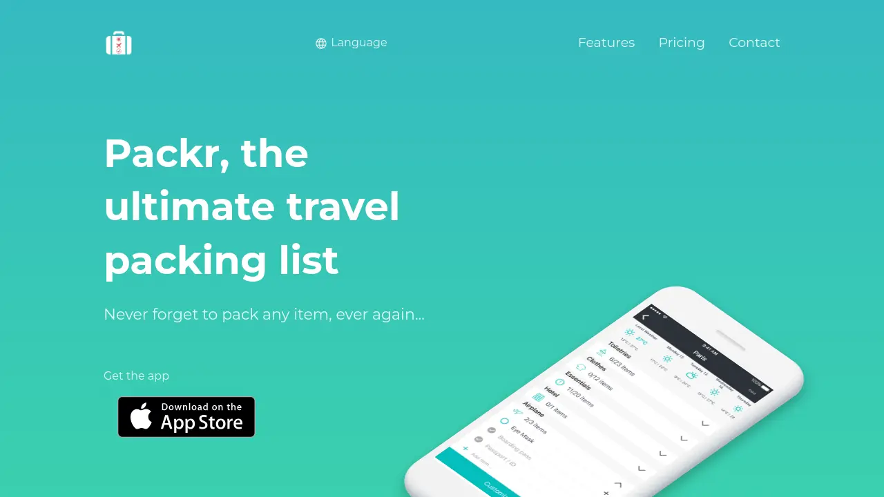 Packr - The ultimate travel packing list app