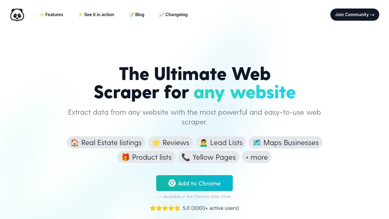 PandaExtract - The Ultimate Web Scraper for any website