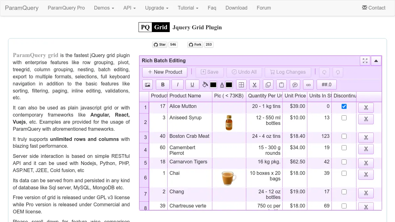 ParamQuery - Fastest jQuery grid plugin with enterprise features for ...