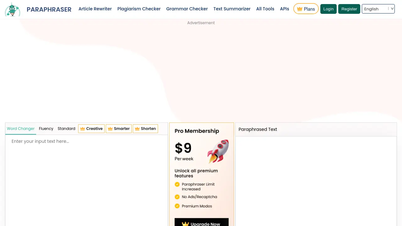 Paraphraser.io screenshot