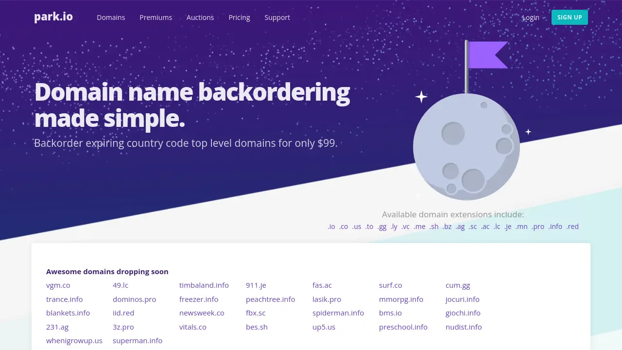 Park.io - Domain name backordering made simple