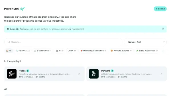 Partnero Affiliate Program Directory