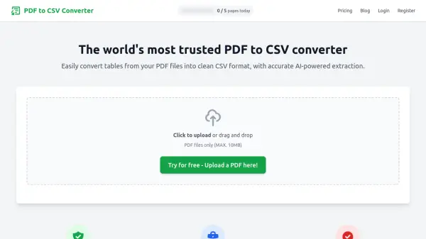 PDF to CSV Converter