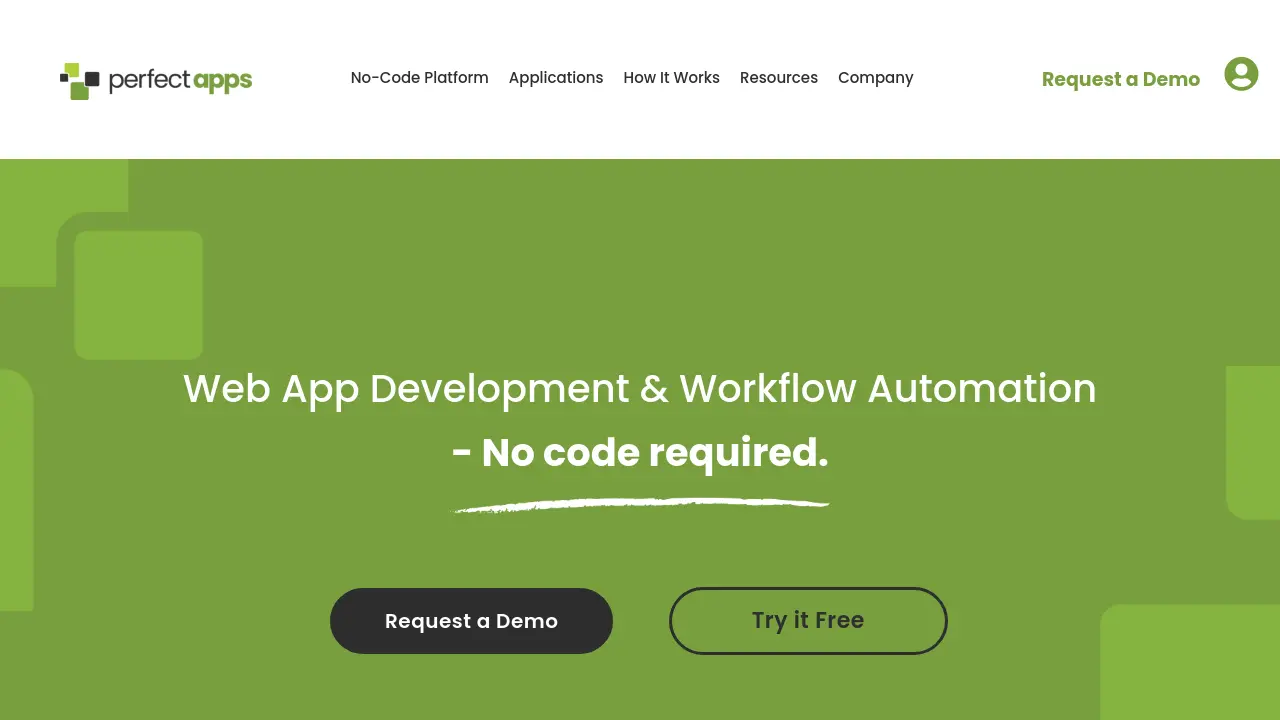 Code Perfect App PerfectApps - No-Code Web App Development and Workflow Automation Platform