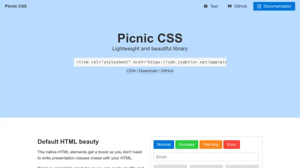 Picnic CSS