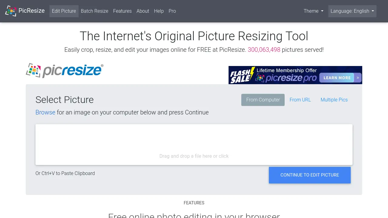 PicResize - The Internet's Original Picture Resizing Tool