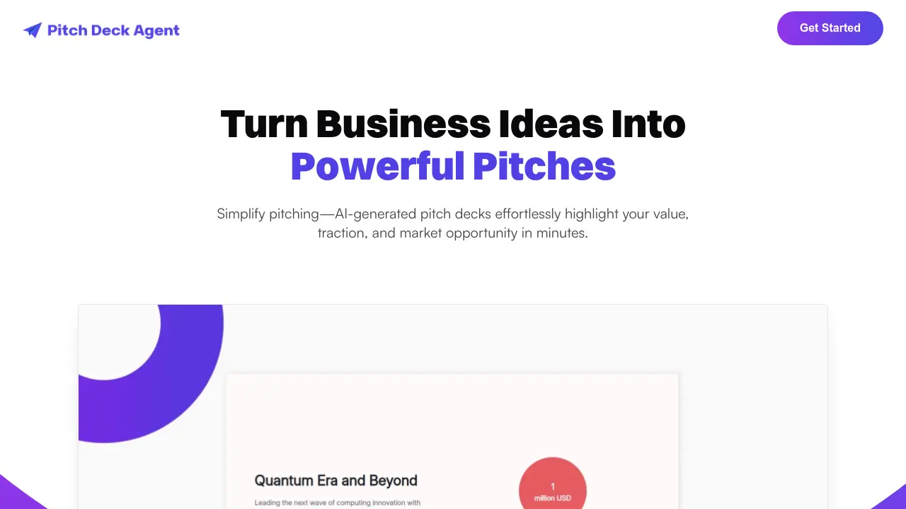 Pitch Deck Agent screenshot