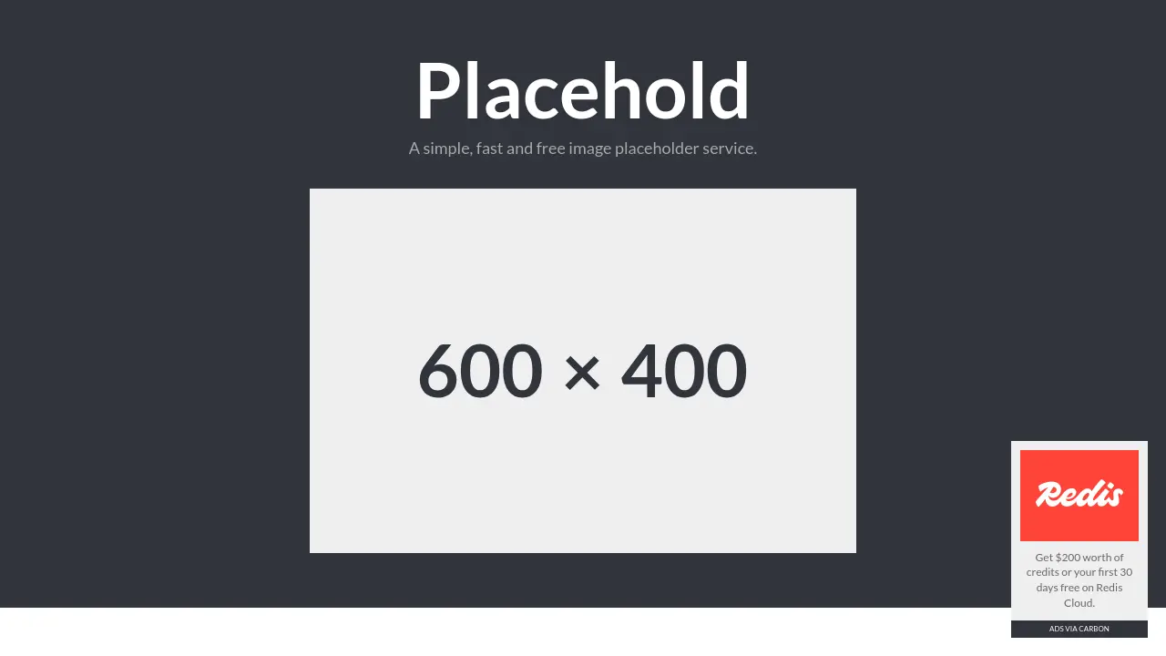 Placehold - A simple, fast and free image placeholder service