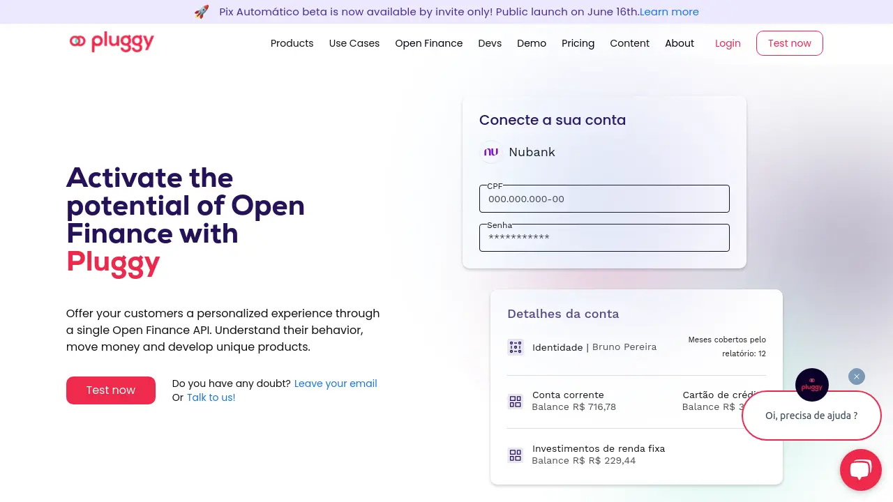 Pluggy - Unlock the Power of Open Finance with a Single API