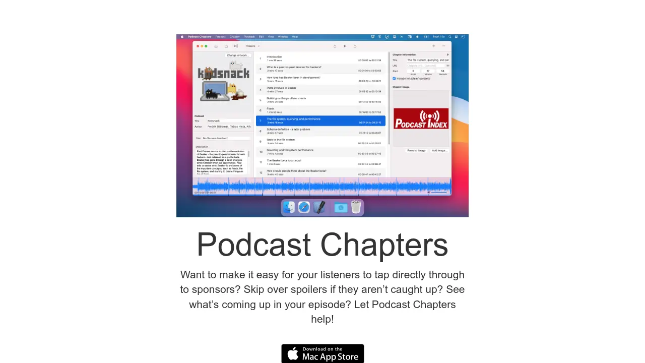 Podcast Chapters screenshot