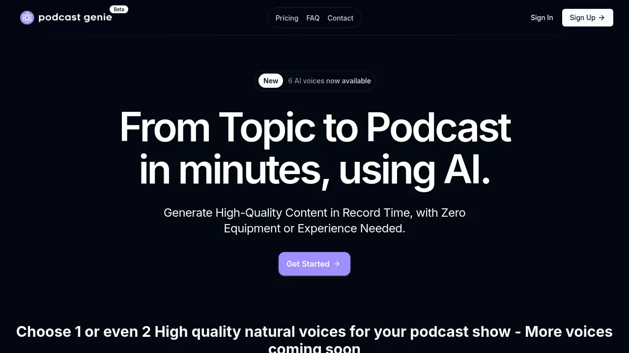 Podcast Genie screenshot