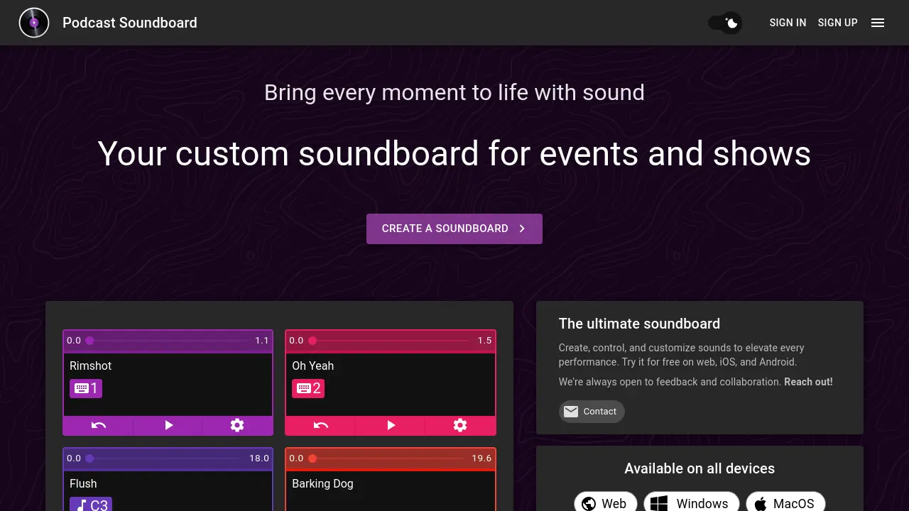 Podcast Soundboard screenshot