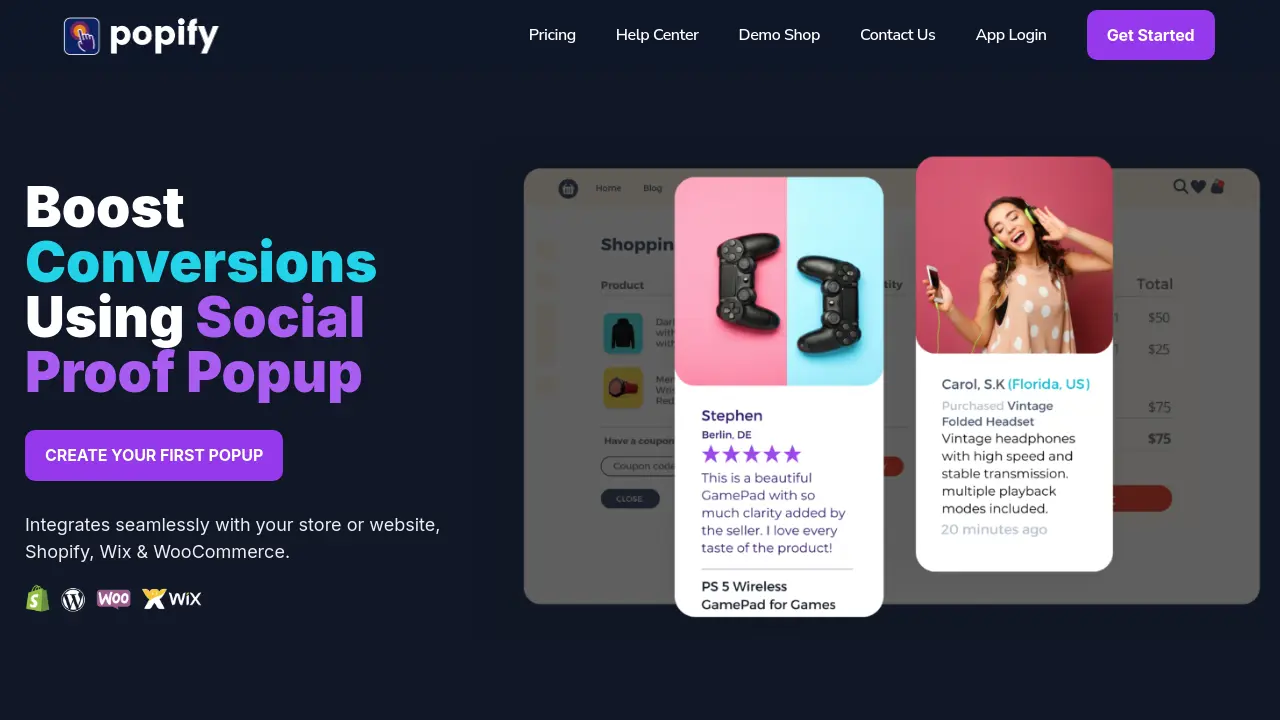 Popify - Boost Conversions Using Social Proof Popup