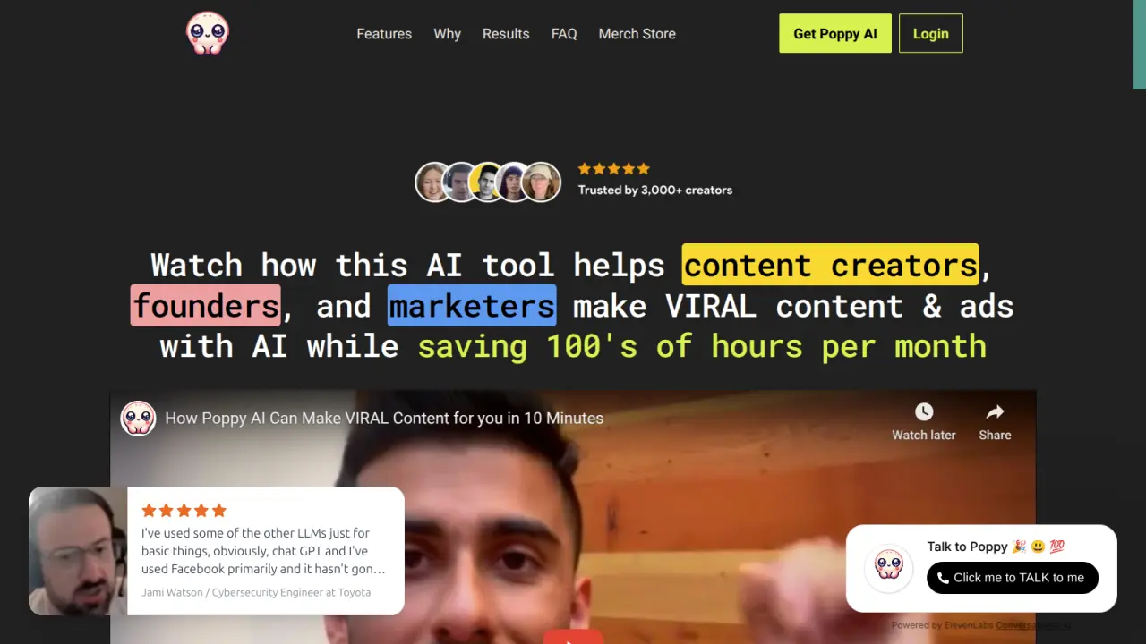 Poppy AI - Make Viral Content & Ads with AI