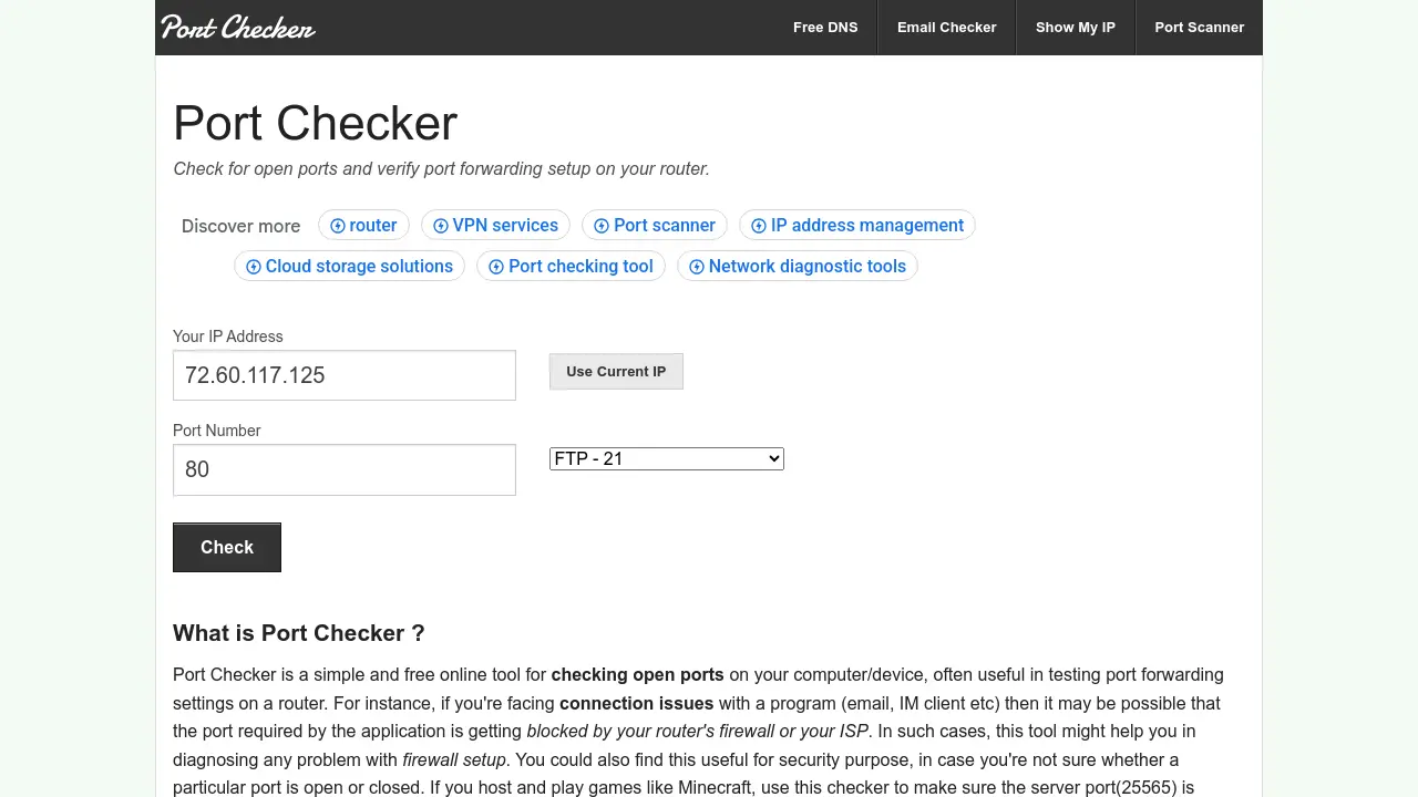 Port Checker - Check for open ports and verify port forwarding setup on ...