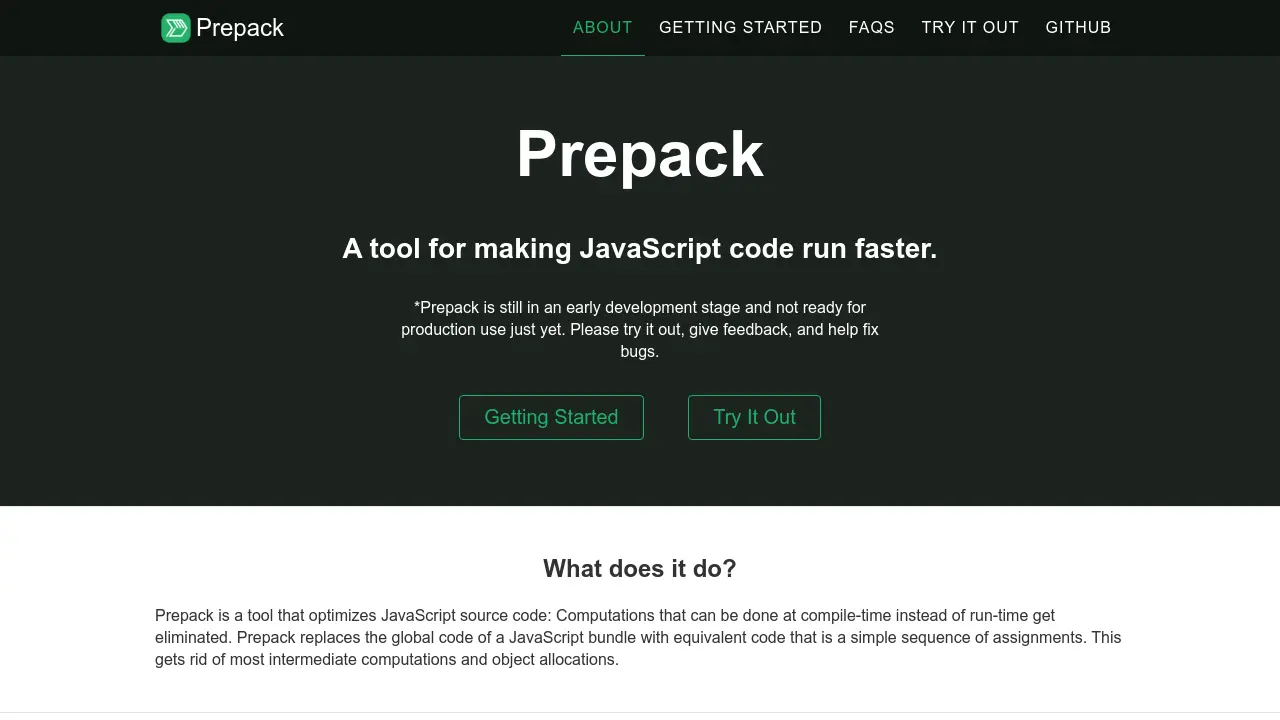 Prepack - Optimizing JavaScript code for faster execution