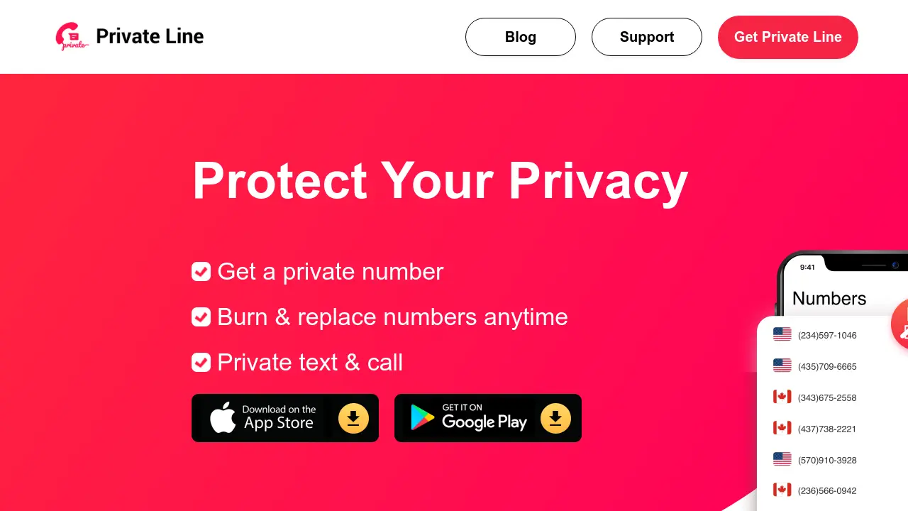 Private Line - Protect Your Privacy with Secure, Burnable Phone Numbers