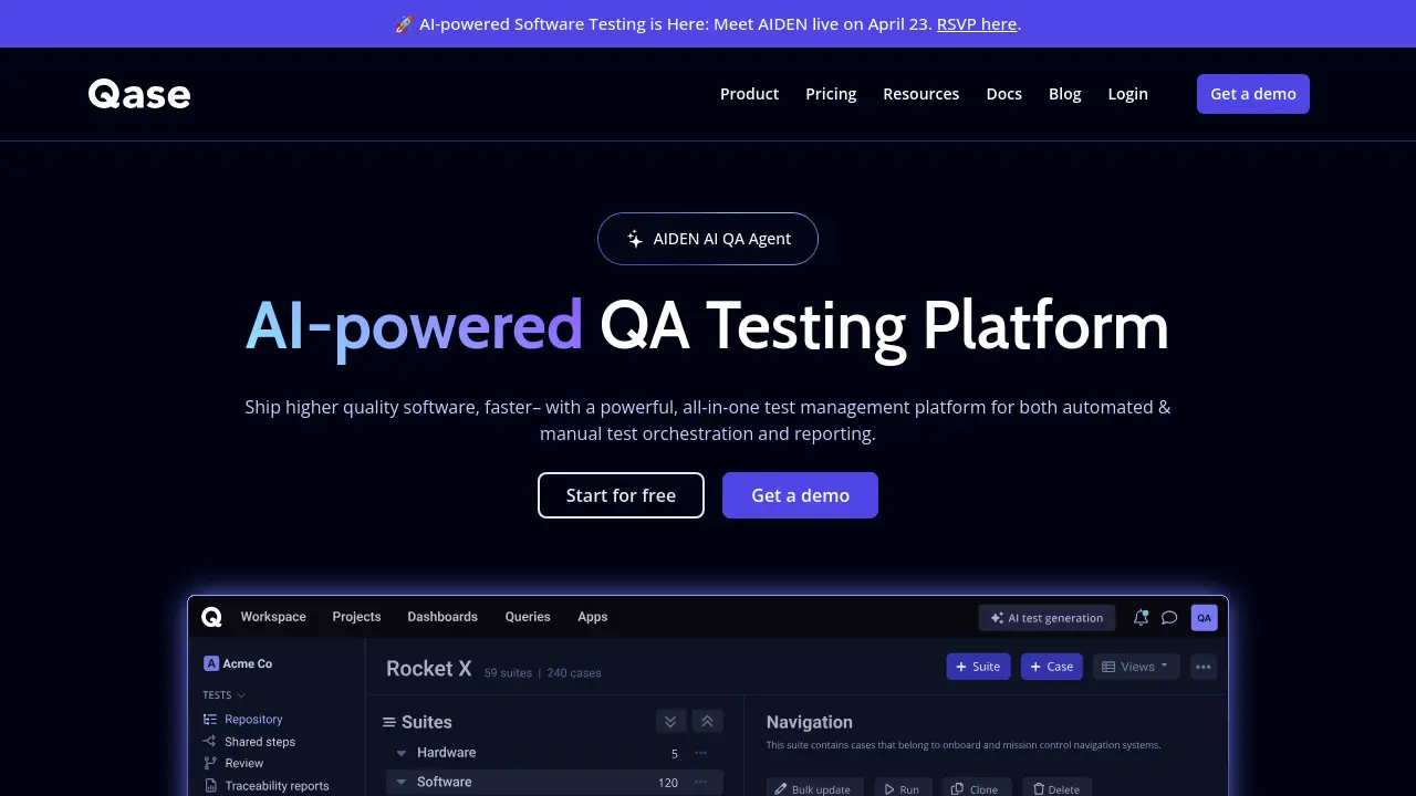 Qase - AI-powered QA Testing Platform