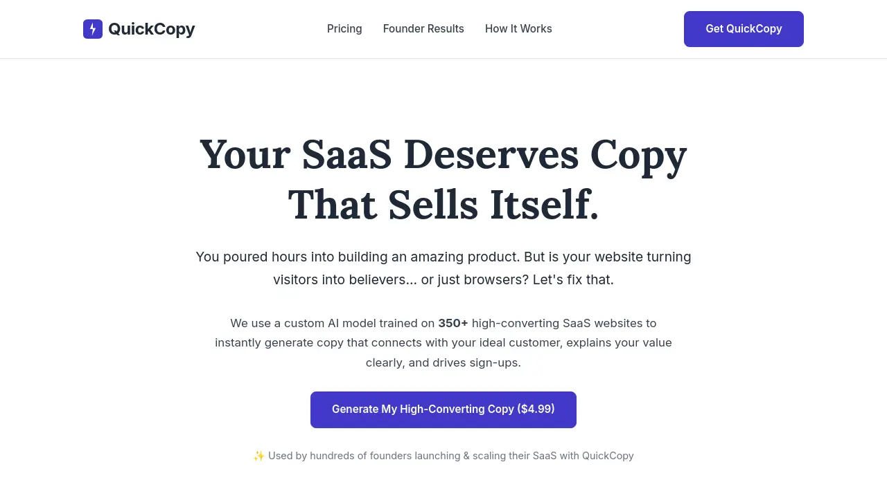 QuickCopy - AI-Generated SaaS Website Copy That Sells