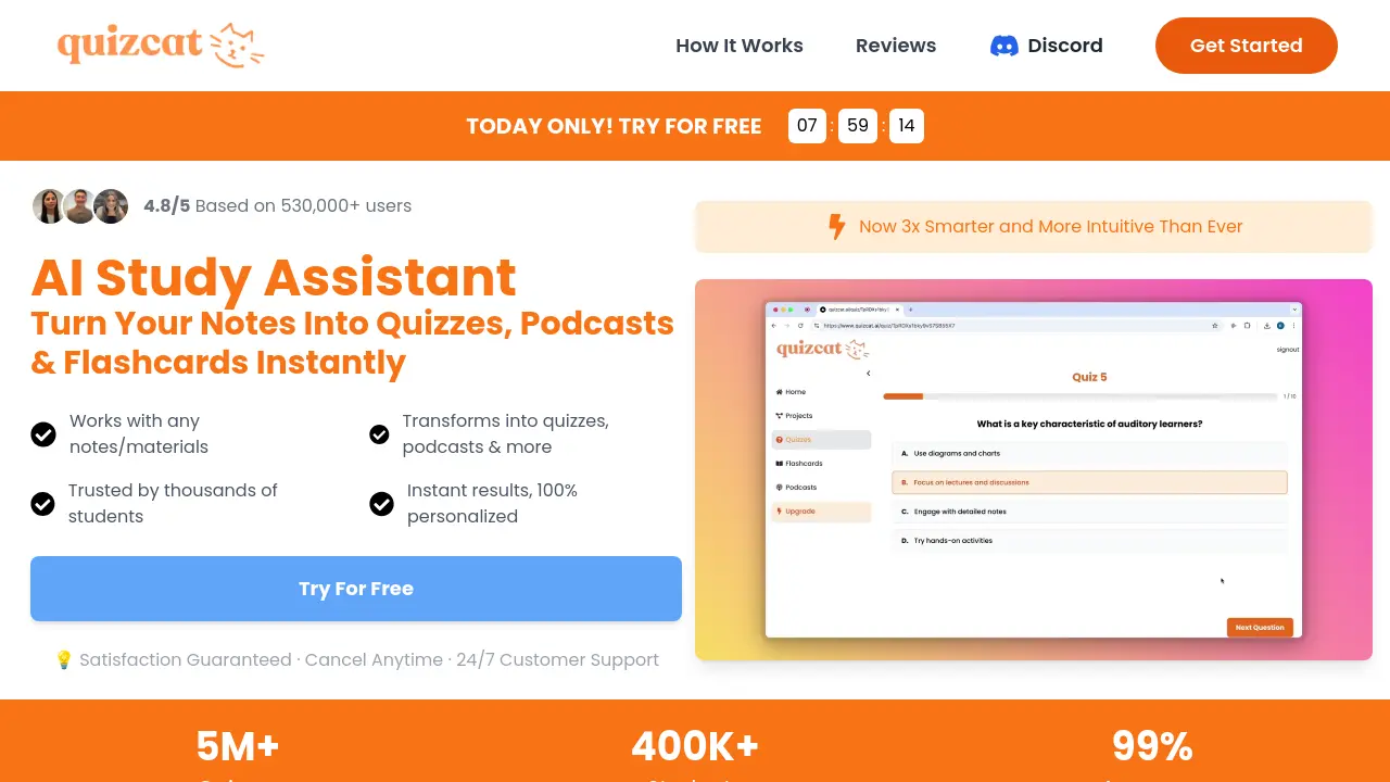 QuizCat - AI Study Assistant: Turn Your Notes Into Quizzes, Podcasts ...