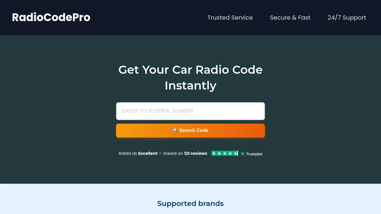 RadioCodePro - Get Your Car Radio Code Instantly