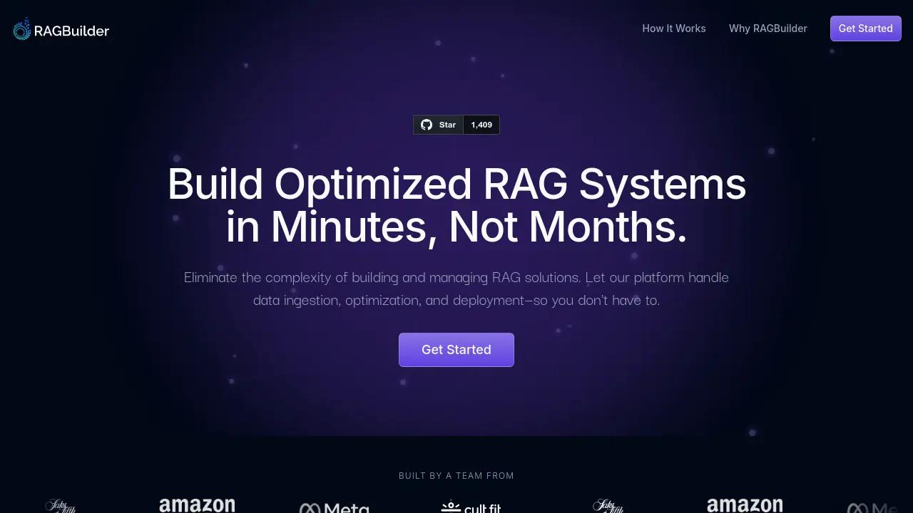 RAGBuilder - Build Optimized RAG Systems in Minutes, Not Months.