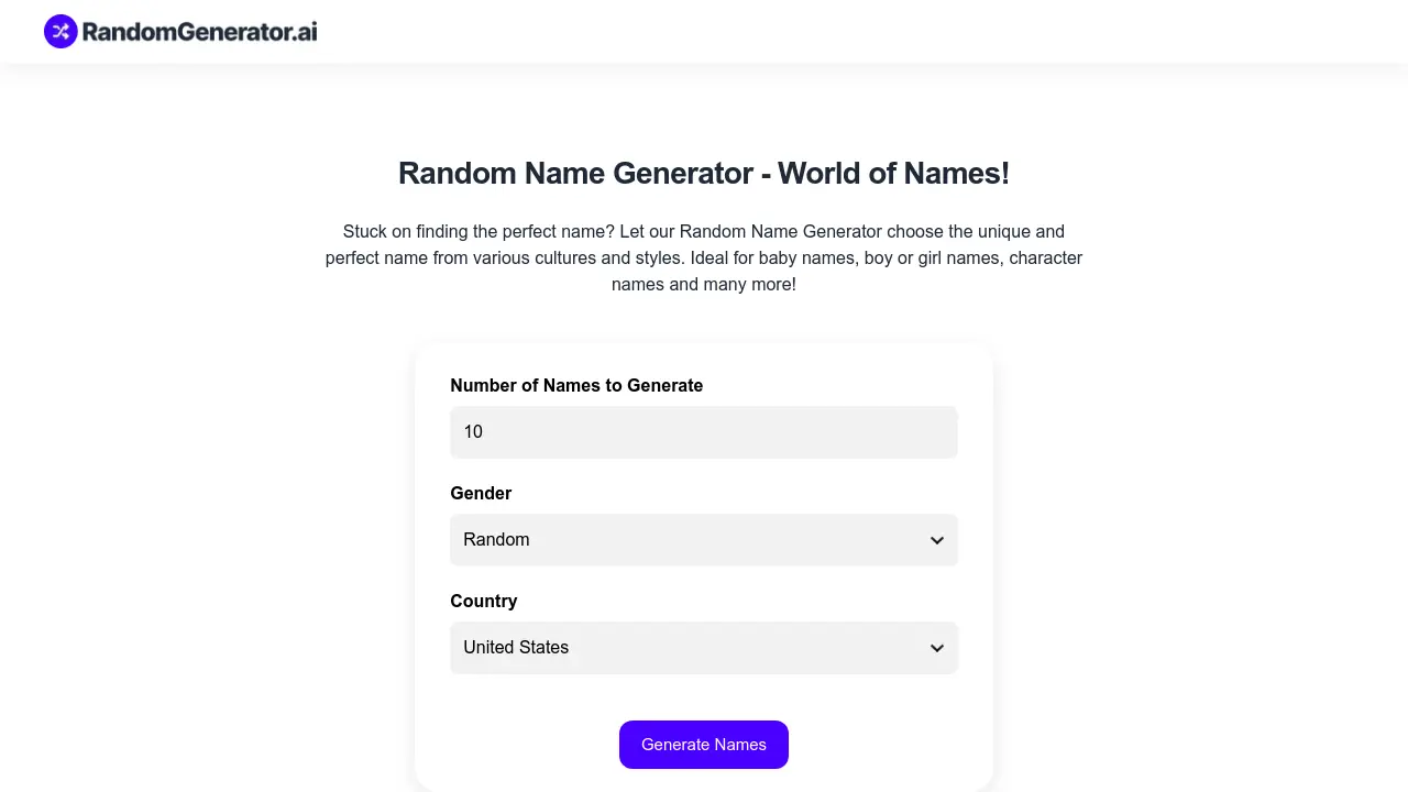 RandomGenerator.ai - Surprise Your Choices with Powerful Random Generators