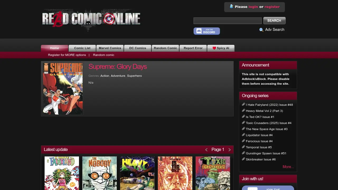ReadComicOnline.li - Access a vast library of digital comics online for ...