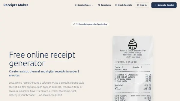 Receipts Maker