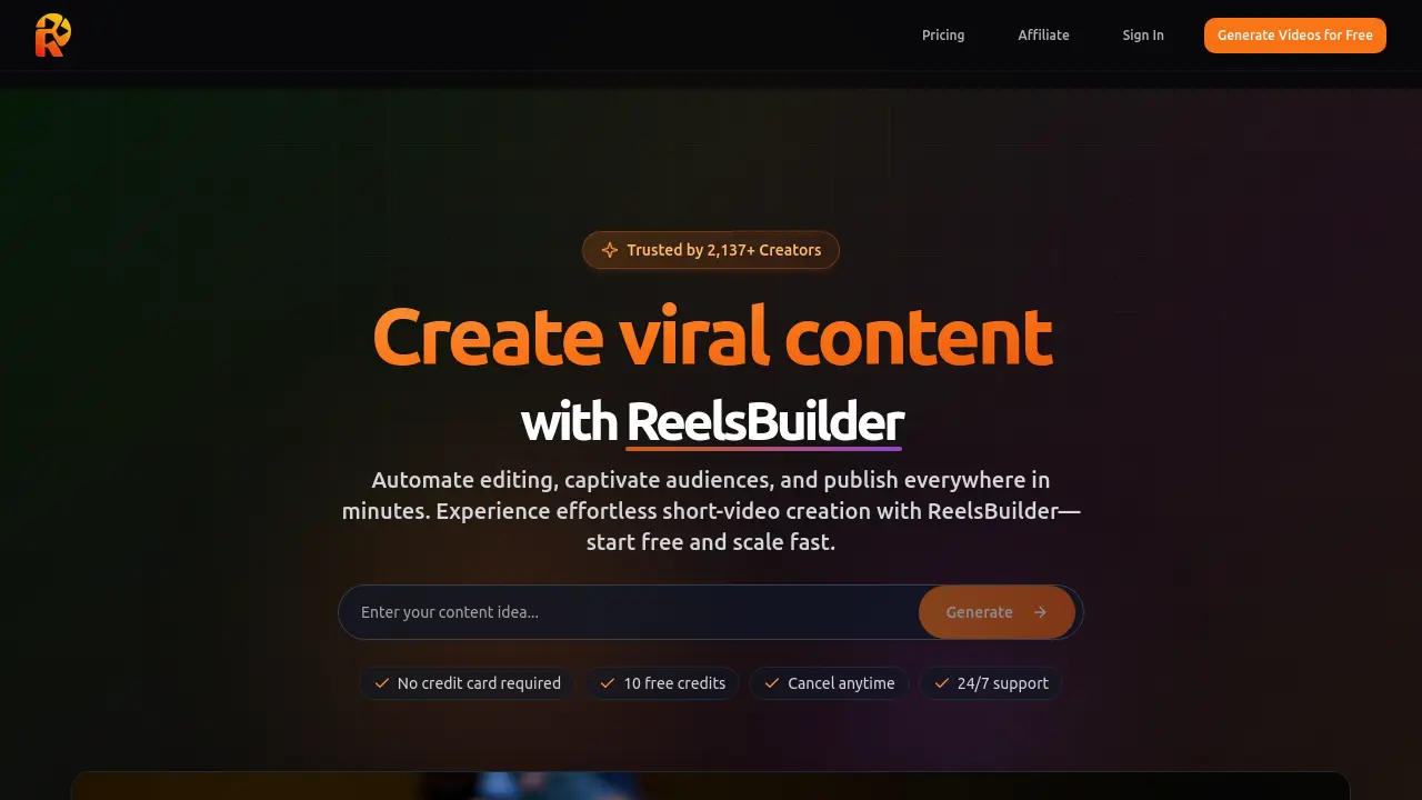 ReelsBuilder AI screenshot