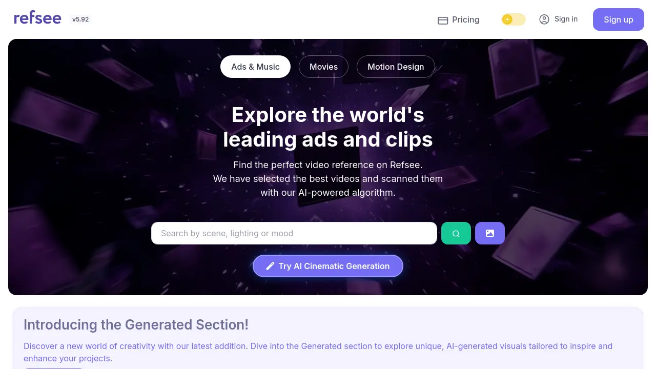 Video Reference Off Refsee - Find the perfect video reference.