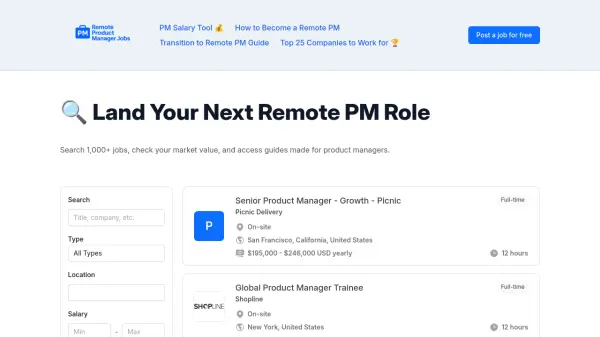 Remote Product Manager Jobs