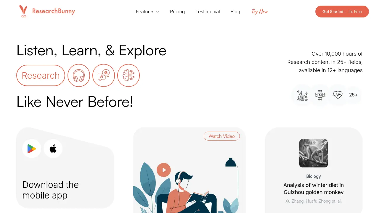 ResearchBunny - Listen, Learn, & Explore Research Like Never Before!