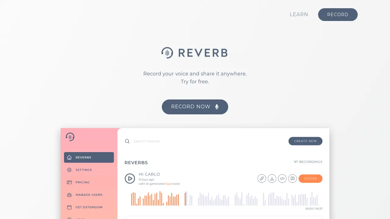 Reverb - Record your voice and share it anywhere.