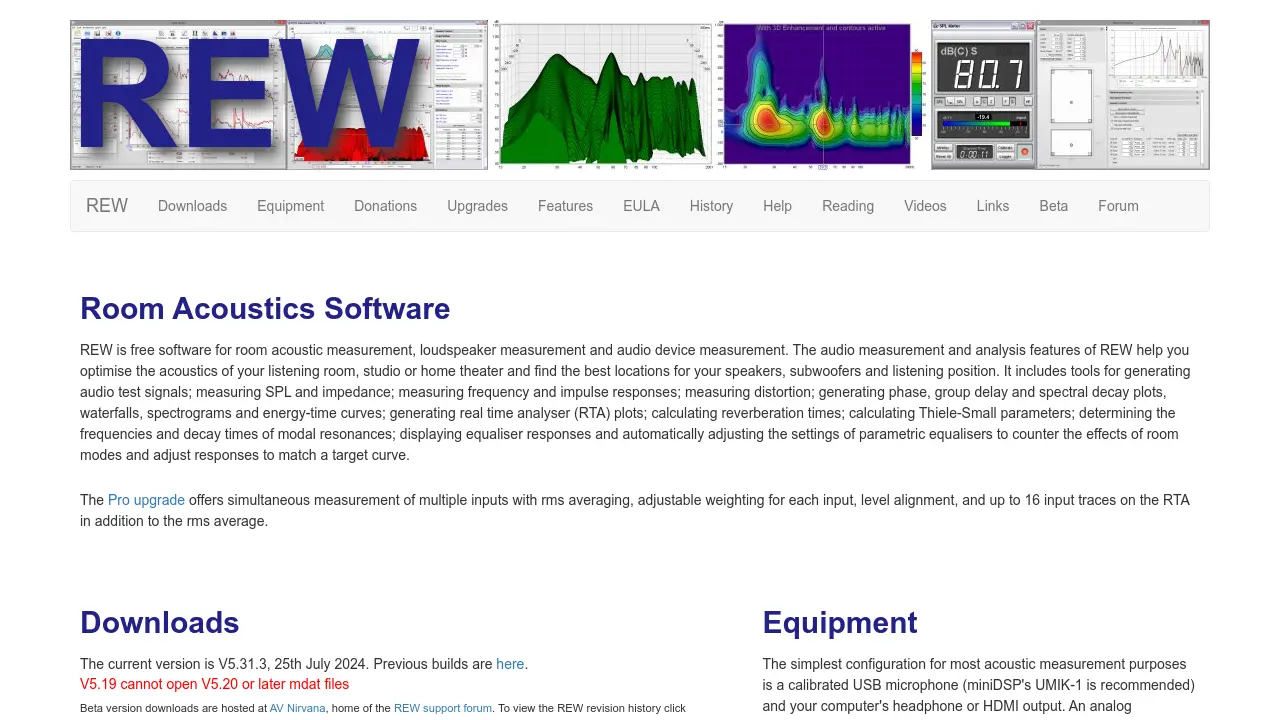 REW (Room EQ Wizard) - Free software for room acoustic measurement ...