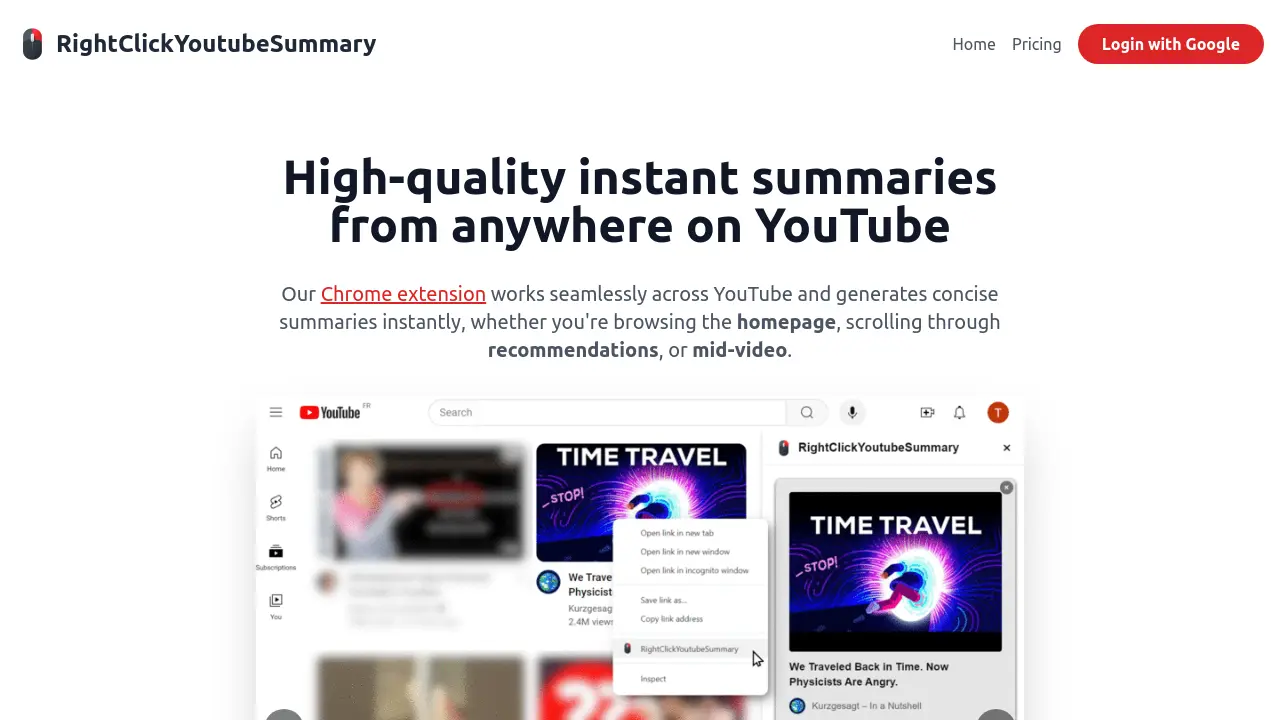 RightClickYoutubeSummary screenshot