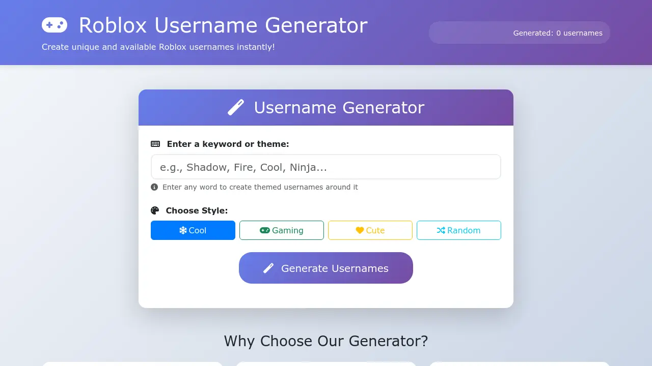 Roblox Username Generator Create Unique And Available Roblox