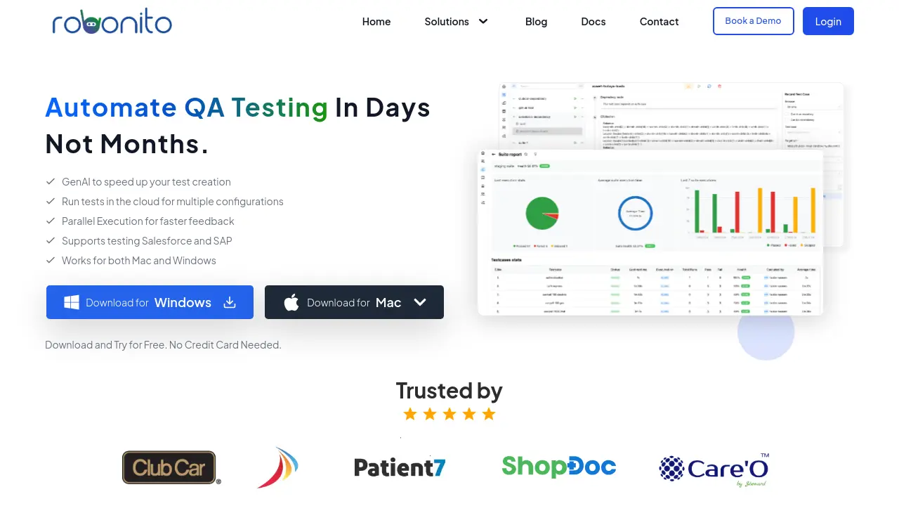 Robonito - Automate QA testing in days not months.