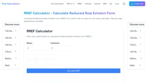 RREF Calculator