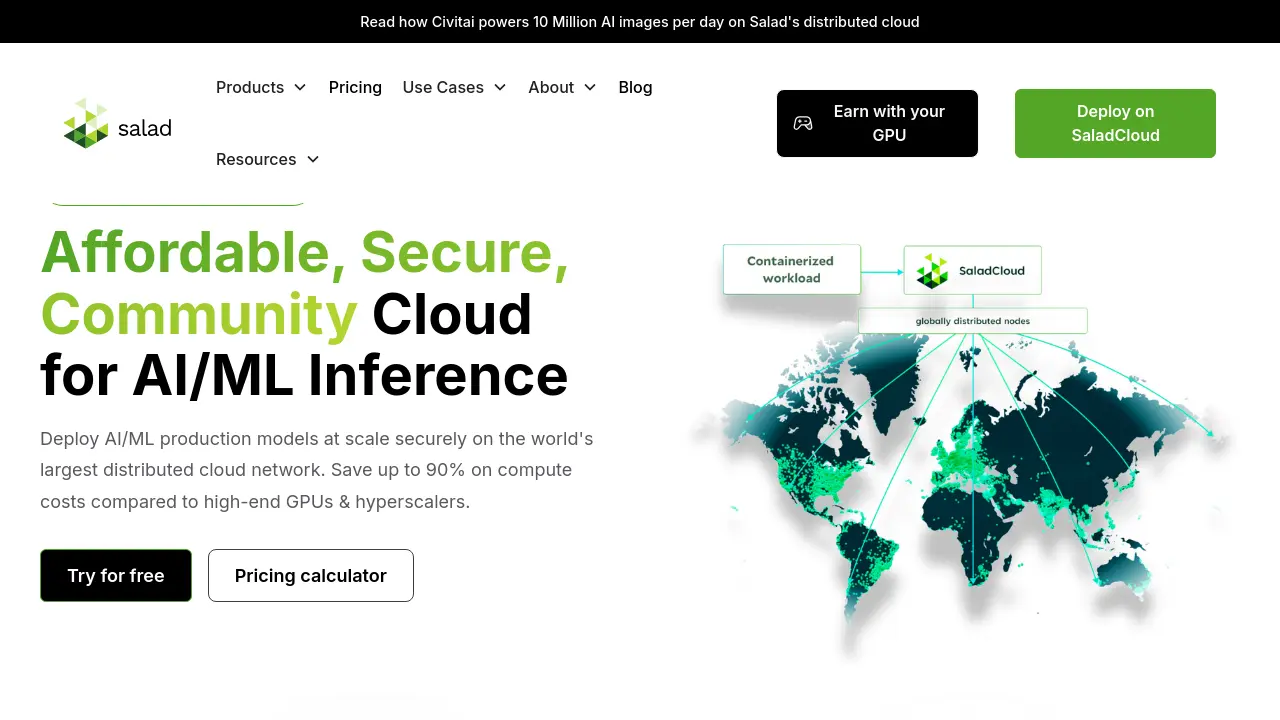 SaladCloud - Affordable, Secure, Community Cloud for AI/ML Inference
