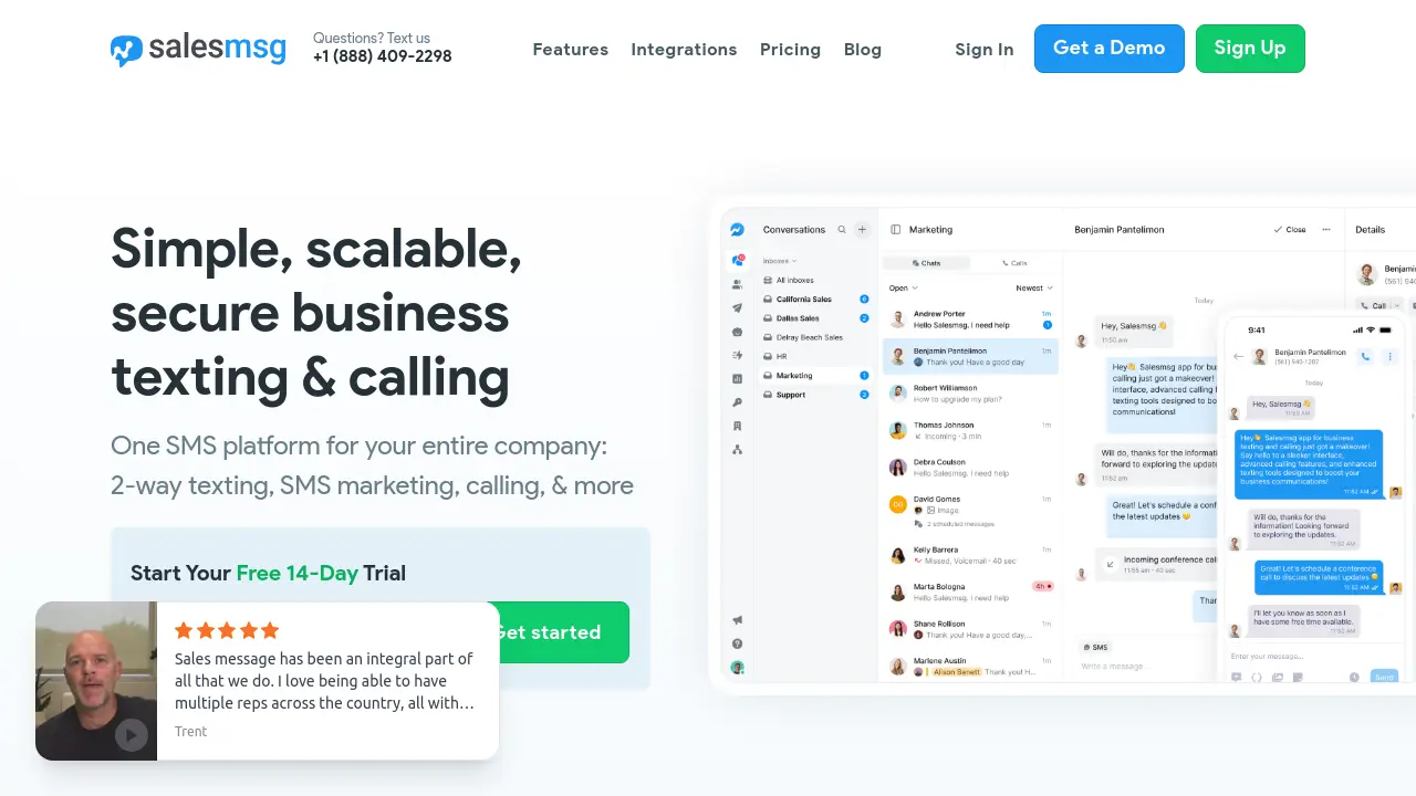 Salesmsg - Simple, scalable, secure business texting & calling platform