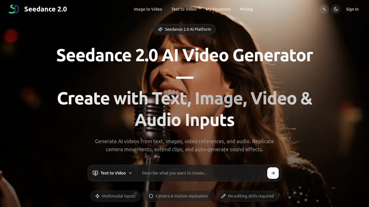Seedance 2.0 - Multimodal AI Video Generator with Text, Image, Video ...