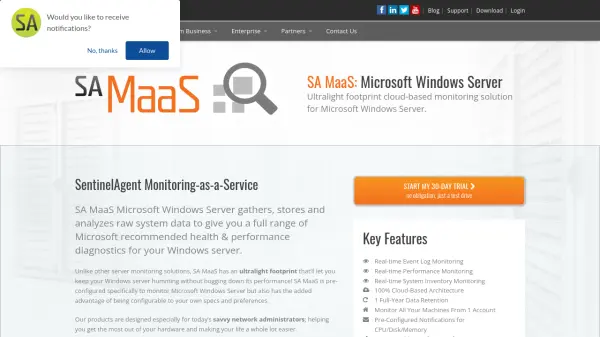 SentinelAgent MaaS Microsoft Windows Server