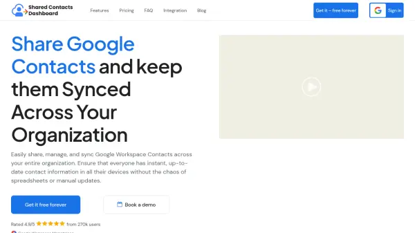 Shared Contacts Dashboard