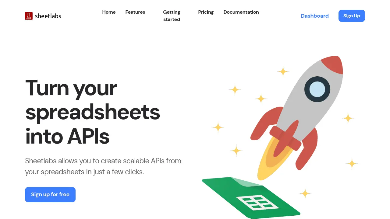 Sheetlabs - Turn your spreadsheets into APIs