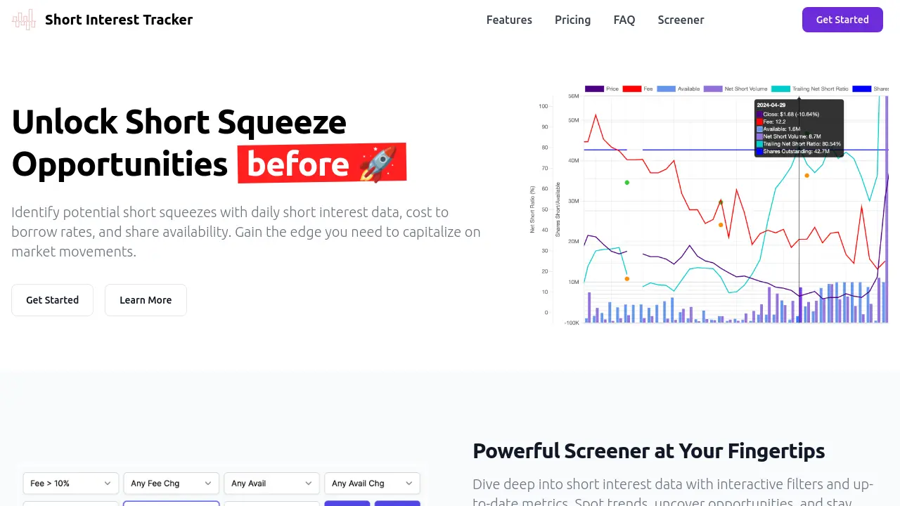 Short Interest Tracker - Unlock Short Squeeze Opportunities Before They ...