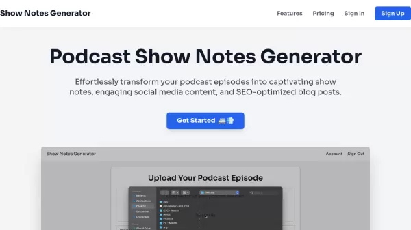 Show Notes Generator