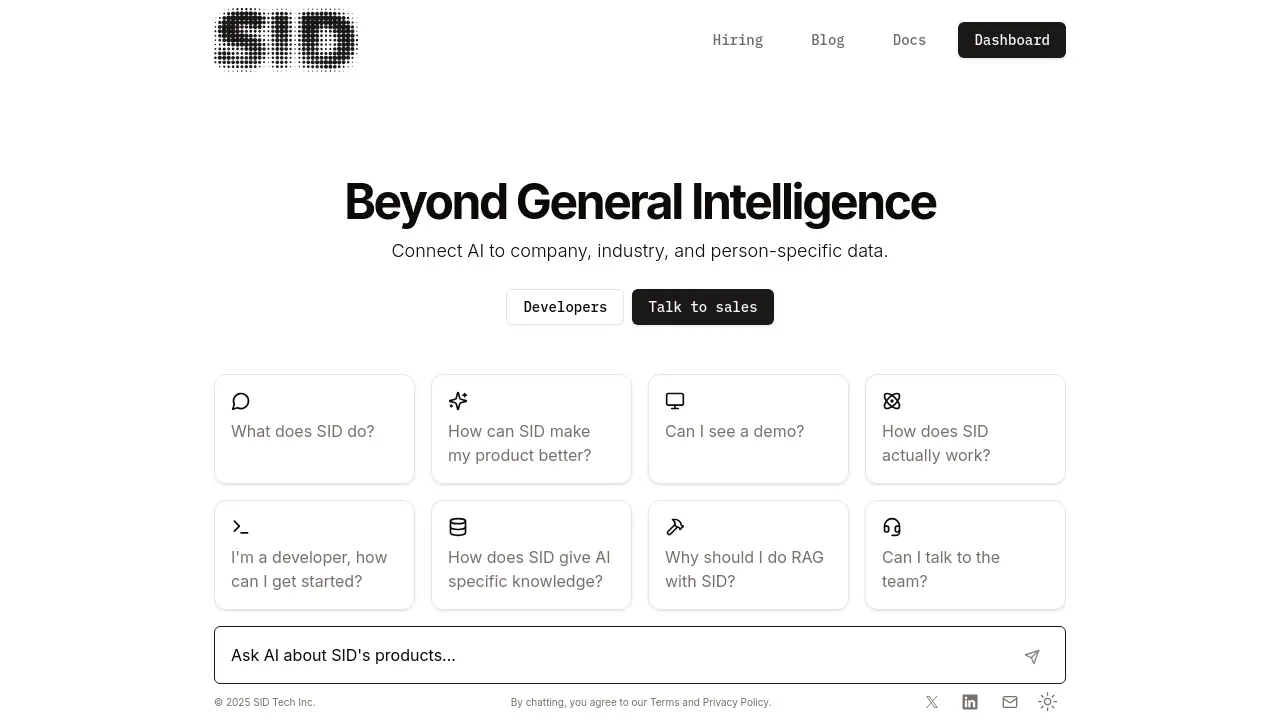 SID - Connect AI to company, industry, and person-specific data.